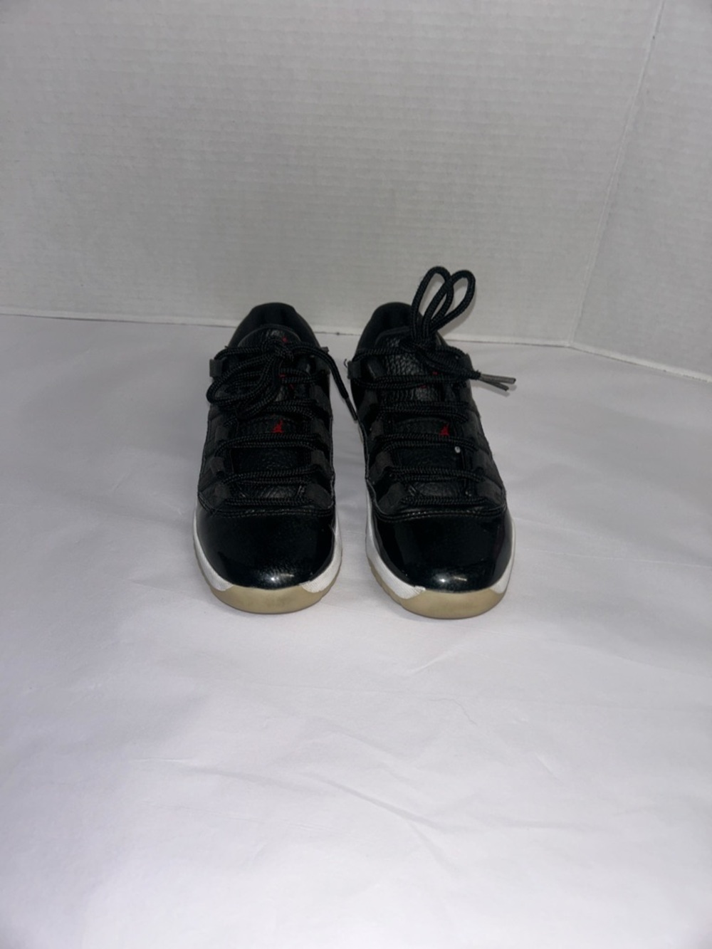 Jordan Kids Black Low-Top Sneakers with Red Logo Accents